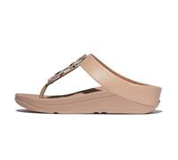 Fitflop Fino Crystal-Chain Leather Toe-Post Sandals, Sandali Donna, Beige Classico, 39 EU