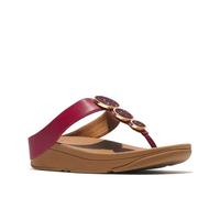 Fitflop Sandali da donna Halo Bead-Circle Metallic Toe-Post Slide, Burnt Berry, 3 UK, Bacche bruciate, 36 EU