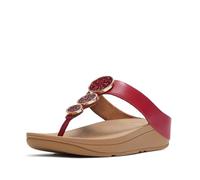 Fitflop Sandali da donna Halo Bead-Circle Metallic Toe-Post Slide, Burnt Berry, 4 UK, Bacche bruciate, 37 EU