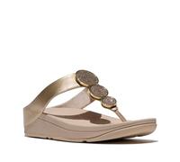 Fitflop Sandali da donna Halo Bead-Circle Metallic Toe-Post Slide, Platino, 40, platino, 40 EU