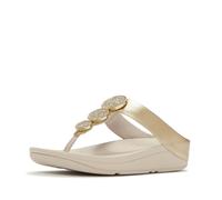 Fitflop Sandali da donna Halo Bead-Circle Metallic Toe-Post Slide, Platino, 40 UK, platino, 41 EU