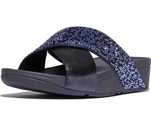 FitFlop Sandali da donna Lulu Crystal-Mix Metallic Cross Slides JE2 36 Blu