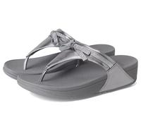 Fitflop Sandali da donna Lulu Glitz-bow in pelle con punta, Silvereen, 43 EU