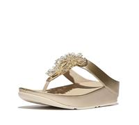 Fitflop Sandali da donna Rumba Starburst-Bead Metallic Toe-Post, Platino, 40