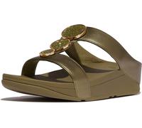 FitFlop Sandali donna Halo Bead-Circle Metallic H-Bar Slides HJ2 EUR 39 Verde