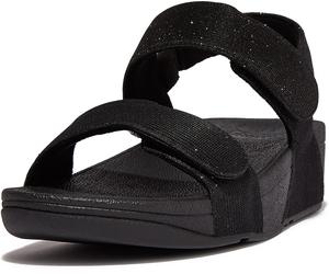 FitFlop Sandali donna Lulu Adjustable Shimmerlux Back-Strap Sandals GA2 EUR 41 Nero