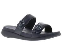 Fitflop Sandali da donna F-mode Go Beadie-button Adj. Flatform 2-bar SlidesSandal, Marina Militare, 38 EU