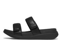 Fitflop Sandali scorrevoli da donna F-Mode Go Adjustable Flatform Two-bar Slides, Nero, 36 EU