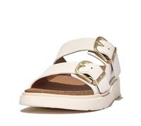 Fitflop Gen-FF Buckle Two-Bar Leather Slides, Sandali a Ciabatta Donna, Bianco, 38 EU