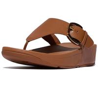 FitFlop Infradito da donna Lulu Resin-Buckle Leather Toe-Post Sandals JE9 EUR 41 Marrone
