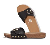 Fitflop Iqushion Adjustable Buckle Leather Slides Nero - Taglia 37