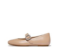 Fitflop Scarpe da Donna Delicato Crystal-Buckle in Pelle Mary Jane, Beige Classic Beige, 40 EU Schmal