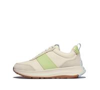 Fitflop Scarpe da Ginnastica da Donna F-Mode Flow Tessuto/Pelle Scamosciata/Pelle, Fällt Normal aus, Lime, 36 EU