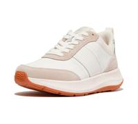 Fitflop Scarpe da Ginnastica Basse da Donna F-Mode Flow Tessuto/Pelle Scamosciata/Pelle, Mix Bianco Urbano, 38.5 EU