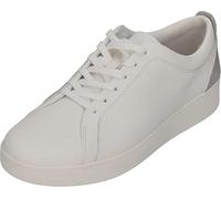 Fitflop Sneakers Rally in Pelle con Retro in Cristallo, Scarpa Donna, Urban White Argento, 41 EU