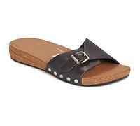FitFlop Scarpe IQUSHION ADJUSTABLE BUCKLE LEATHER SLIDES in Marrone 40