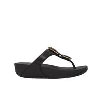FitFlop Lulu - Sandali da donna con punta in pietra marmorizzata, con supporto ortopedico per arco plantare, antiscivolo, in finta pelle imbottita, nero, 5