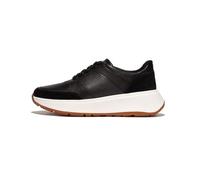 Fitflop F-Mode Leather/Suede Flatform Sneakers, Scarpe da Ginnastica Donna, Nero, 37 EU