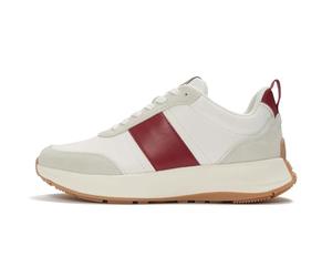 Fitflop Sneakers da Donna F-Mode Flow Leather/Suede Flatform Sneaker, Urban White Burnt Berry, 38 EU, Urban White Burnt Berry, 38 EU