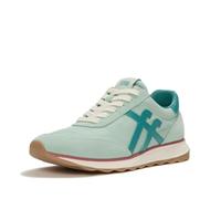 FitFlop Sneakers Donna Retro-Q Tessuto/Camoscio, Mint Whisper/Teal, 10