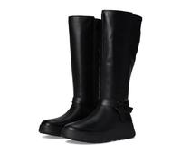 Fitflop F-Mode-Stivali Elasticizzati Alti con Nodo ripiegato, Donna, Nero, 37 EU