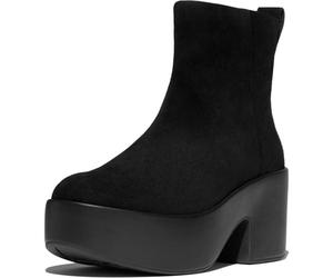 FitFlop Stivali da donna Platfforms Stivaletti con tacco in pelle scamosciata E5J EUR 40 Nero