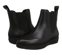 Fitflop Sumi Chelsea Stivale in Pelle Impermeabile, Donna, Tutto Nero, 37 EU