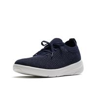 Fitflop Super-Q Knit Slip-ON Scarpe da Ginnastica con Lacci, Metallic Midnight Navy, 40, Blu Navy Metallizzato Mezzanotte, 42 EU