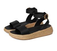 Fitflop Women's F-Mode Espadrille Leather Flatform a/Strap Sandals, Nero, 43 EU