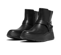 Fitflop Women's F-Mode Folded-Knot Leather Flatform Chelsea Boots, Nero, 43 EU