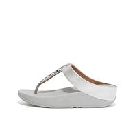 Fitflop Women's Fino Stone Trim Toe-Post Sandals, Argento, 38.5 EU