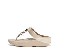Fitflop Women's Fino Stone Trim Toe-Post Sandals, platino, 36 EU