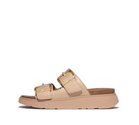 Fitflop Women's Gen-ff Buckle Two-bar Leather Slides Sandal, Beige, 43 EU