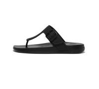 Fitflop Iqushion Adj Toe Post, Sandali Bassi Donna, Tutto Nero, 39 EU