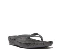 Fitflop Women's Iqushion Snake-Print Ergonomic Flip-Flops Sandal, peltro, 42 EU