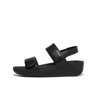 Fitflop Lulu Adjustable Leather Back-Strap Sandals, Sandali Bassi Donna, Tutto Nero, 41 EU