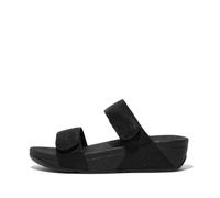 Fitflop Women's Lulu Adjustable Shimmerlux Slides Sandal, Tutto nero, 42 EU