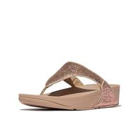 Fitflop Women's Lulu Crinkled-Shimmer Toe-Post Sandals, Metallic Classic Beige, 41 EU