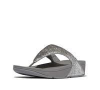 Fitflop Women's Lulu Crinkled-Shimmer Toe-Post Sandals, Silvereen, 40 EU