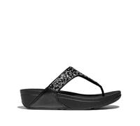 Fitflop Women's Lulu Crystal-Mix Toe-Post Sandals, Nero, 40 EU