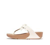 Fitflop Women's Lulu Folded-Knot Leather Toe-Post Sandals, Bianco urbano, 37 EU