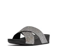 Fitflop Women's Lulu Glitterball Cross Slides Sandal, Argento, 38 EU