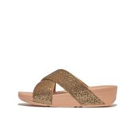 Fitflop Women's Lulu Glitterball Cross Slides Sandal, Oro antico., 40 EU