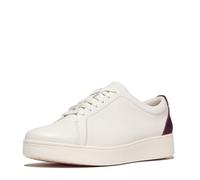 Fitflop Women's Rally Crystal-backtab Leather Sneakers Shoe, Urban White Mauve Wine, 38 EU