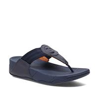 FitFlop Women's Walkstar Toe-Post Sandals Wedge, Blu scuro, 9 UK Wide