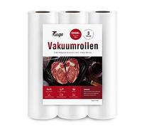 Fitge Sacchetti sottovuoto 28 x 600 cm/3 rotoli per tutte le macchine sottovuoto, rotoli sottovuoto per alimenti, senza BPA, resistenti e antistrappo, pellicola per sottovuoto professionale Sous Vide