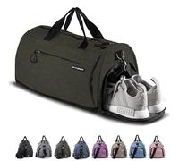 Fitgriff® Borsone Palestra Uomo & Donna V1 - Borsa Sportivo con Porta Scarpe e Tasca Umida da Viaggio, Sport, Fitness, Piscina - Duffel Bag (Army Green, 58 x 31 x 31 cm (Medium))