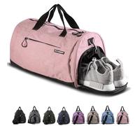Fitgriff® Borsone Palestra Uomo & Donna V1 - Borsa Sportivo con Porta Scarpe e Tasca Umida da Viaggio, Sport, Fitness, Piscina - Duffel Bag (Rosa, 48 x 26 x 25 cm (Small))
