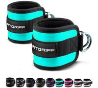 Fitgriff® Cavigliere Cavi Palestra V1 (2 Pezzi)- Attrezzi Fitness da Donna e Uomo per Kick Back, Allenamento dei Glutei, Leg Curl - Ankle Straps Gym (Cyan)
