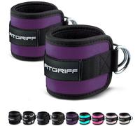 Fitgriff® Cavigliere Cavi Palestra V1 (2 Pezzi)- Attrezzi Fitness da Donna e Uomo per Kick Back, Allenamento dei Glutei, Leg Curl - Ankle Straps Gym (Purple)